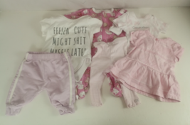 Girl Clothes Size 0-3 Months Mixed Brands Lot Of 6 Pieces (B) - $12.86