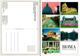 Italy Lazio Rome Colosseum Trevi Fountain San Angelo Castle Vintage Postcard - £7.51 GBP