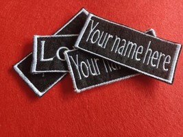 Personalized Embroidered Name Tag Iron On Patch 3.5&quot; X 1.5&quot; - £3.50 GBP