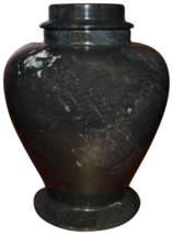 Large 126 Cubic Inch Black Lassi Ebony Pet Marble Funeral Cremation Urn - £133.67 GBP