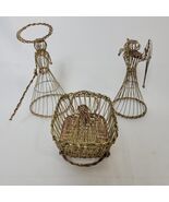 Vintage 3 Piece French Gold Wire Nativity Angels Jesus Holiday Set Brass... - €21,79 EUR