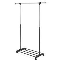 Whitmor Deluxe Adjustable Garment Rack - Rolling Clothes Organizer - Black and C - $65.99