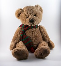 Bombay Shelby Teddy Bear Plush Brown Stuffed Animal with Red and Green S... - £11.76 GBP
