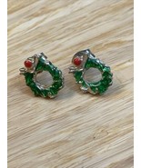 Vintage Christmas Holiday Xmas Wreath Earrings  Estate Jewelry Find KG JD - £9.33 GBP