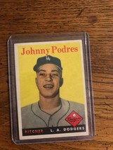 Johnny Podres 1958 Topps Baseball Card (0259) - £6.39 GBP