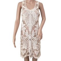 Solitaire Open Knit Crochet Dress L Anthropologie Ivory Sleeveless Bohem... - £30.91 GBP