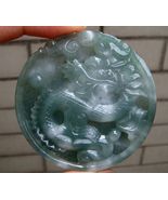 Certified Oilly Green Icy Jadeite Emerald Jade Carved Dragon Pendant【Gra... - £192.83 GBP