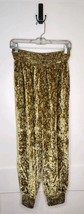 Anthropologie Gloria Velvet Joggers Size XS Chartreuse Gold Floral - $35.00