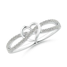 ANGARA Natural Diamond Criss Cross Heart Promise Ring in Silver (1mm) - £212.20 GBP+