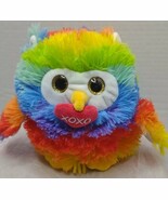 Valentine XOXO Owl Plush Gold Glitter Eyes Soft Fuzzy Rainbow Color 6&quot; - $175.96 MXN