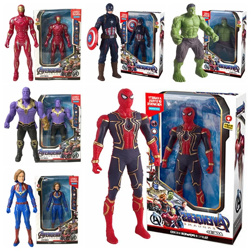 Play 17Cm  Spiderman Hulk Ironman Anime Action Figure Toy Christmas Gift Pvc Mov - £23.09 GBP