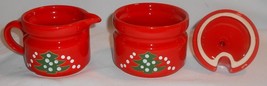 Vintage Waechtersbach Christmas Tree Pattern Creamer &amp; Sugar Bowl - £42.56 GBP