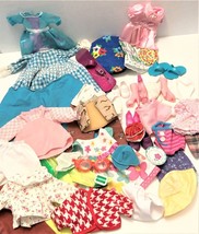 Large Lot of Doll Clothing and Accessories Shirts, Dresses, Pants Some Vintage - £12.58 GBP
