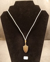 Vintage or Antique Sacred Heart of Jesus Arrowhead Shaped Pendant Rope N... - $10.99