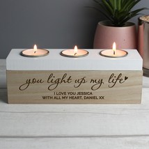 Personalised You Light Up My Life Triple Tea Light Box , Birthday Gift ,... - $15.99