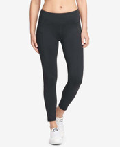 DKNY Womens Sport Essential High Rise Mesh Inset Ankle Leggings, X-Small, Black - £46.75 GBP