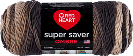 Red Heart Super Saver Ombre Yarn-Hickory - £19.06 GBP