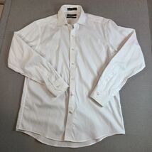 Saks Fifth Avenue White Dress Shirt 16 34/35 Slim Fit Non Iron Cotton - $29.99