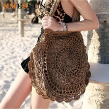 Vintage Rattan Bag Handmade Knitted Travel Bags - £21.53 GBP