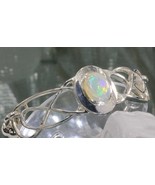 Celtic Knot Bracelet Welo Opal Handmade 925 Silver Hinged Bangle 61 mm 7... - £231.05 GBP