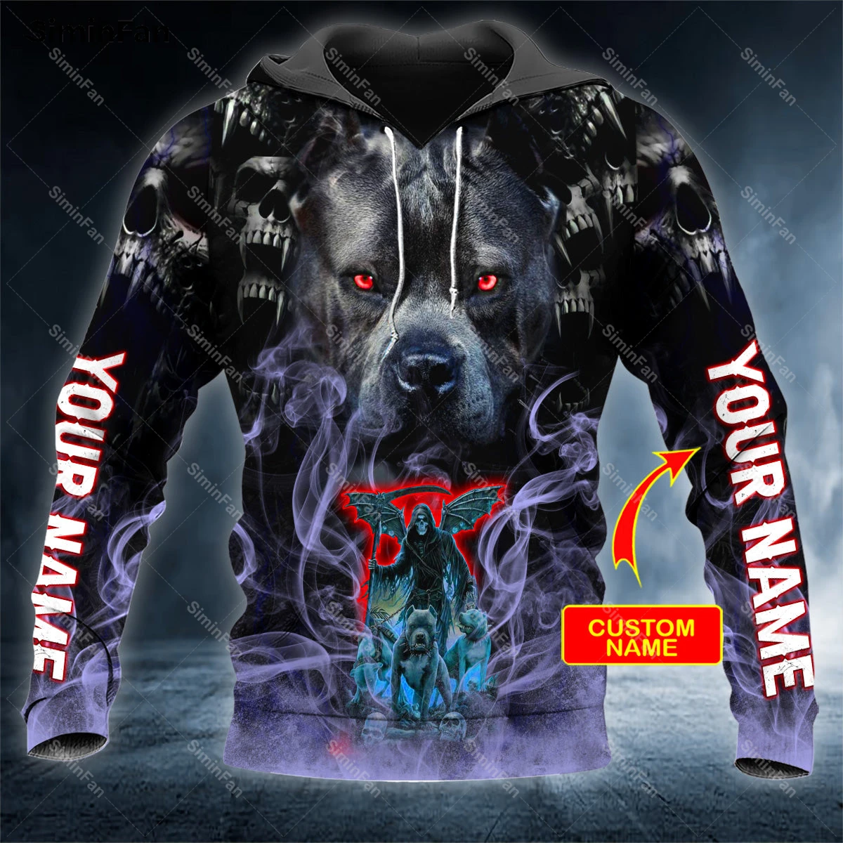 Guard Dog Gates Hell Grim   3D Printed Hoodie Zipper Jacket Men Hooded Pullover  - £105.22 GBP