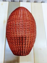 VTG Tall Woven Wicker Wood Rattan Cane Pine Palace Statement Vase Beehive Coil - £77.92 GBP