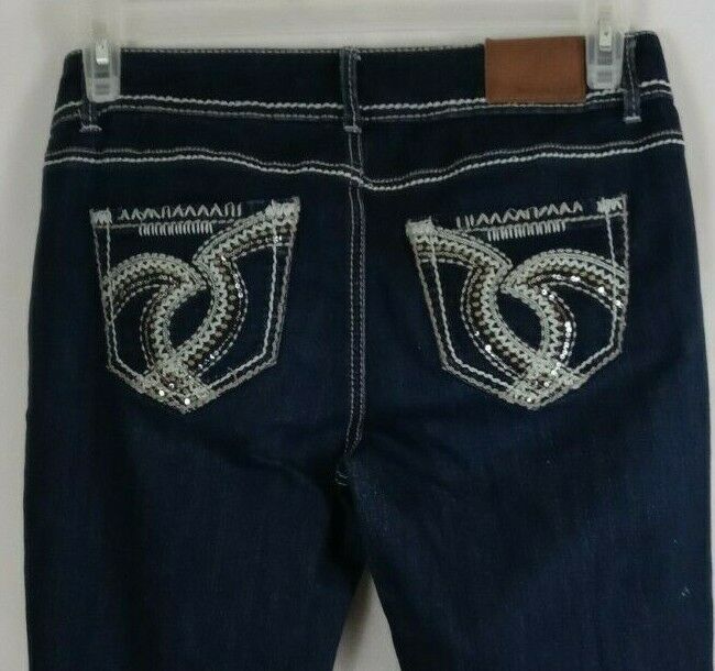 Maurices Women&#39;s Distressed Ripped Sequined Thick Stitched Bootcut Jeans... - $24.74
