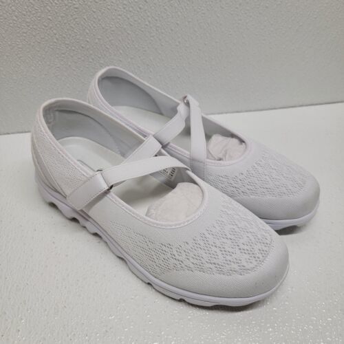Propet Shoes Womens 8.5 TravelActiv Mary Janes White Hook &amp; Loop Comfort - $29.60