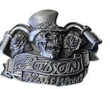 Vtg 1992 Poison Flesh Blood Heavy Metal Rock Music Skull Top Hat Band Be... - $26.60