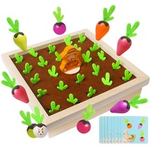 Montessori Wooden Educational Toys For Toddlers,Wooden Toy Carrot Harvest Game S - £27.23 GBP