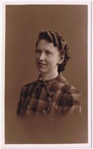 Postcard RPPC Young Lady In Plaid Top 1940 - $3.47