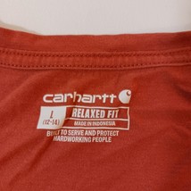 Carhartt Relaxed Fit V-Neck Women's Peach T-Shirt Top Size L (12-14) image 3