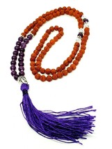 Amethyst Necklace Mala Beads Japa Rudraksha Buddha Gemstone Rosary Jewel... - £9.52 GBP