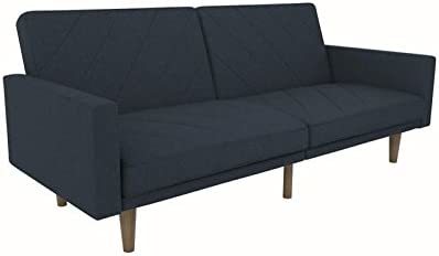 Convertible Futon Couch Bed By Dhp Paxson In Navy Blue With Linen Upholstery And - $363.93