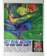 7 UP Get Real Action Professional Golf Golfer Golf Course -1964 Vintage ... - $10.73