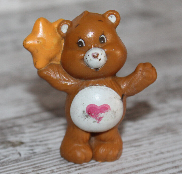80's Toys Vintage Care Bears Tenderheart Bear with Star Figure 1984 Miniature - $6.99