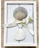 Handcrafted Seashell Framed 3D Art &quot;Waiting Bride&quot; 4x6&quot; White Frame Wedd... - £18.01 GBP