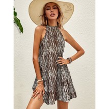 2022 Summer Women Dresses  Print Tie Back Dress Party Casual Beach dress  Sleeve - £46.40 GBP