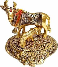 Metal Cow and Calf Statue, Standard, Gold Plated , 1 Piece   - £18.94 GBP