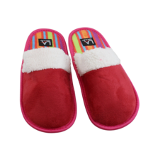 Ladies Sherpa Faux Suede Clog Slipper Plush House Slippers Red - £8.62 GBP
