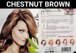 10 Sachets Chestnut Brown Herbal Hair Dye SHAMPOO-DYE Gray Hair Permanent Color - £23.59 GBP
