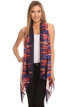 Women&#39;s Lightweight Chiffon Sleeveless Draped Open Front Cardigan Vest (... - $34.29
