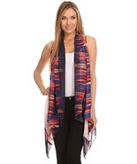 Women&#39;s Lightweight Chiffon Sleeveless Draped Open Front Cardigan Vest (... - $34.29