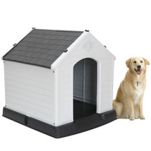 Large Dog House Indoor Outdoor Plastic Pet House Waterproof Kennel, Gray... - $105.99
