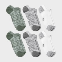 Kids&#39; 6pk No Show Socks - All In Motion™ Green/Gray L - $14.80