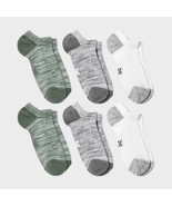 Kids&#39; 6pk No Show Socks - All In Motion™ Green/Gray L - $273.57 MXN