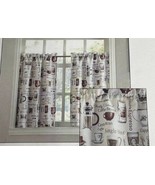 Top of the Window Espresso 2-pack Tier Curtains New Coffee Café Décor 54x36 - $15.69