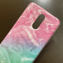 For Lg Stylo 5 / Stylo 5V - Soft Tpu Rubber Case Cover Pink Mint Green Marble - £13.61 GBP