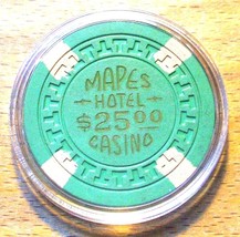 (1) $25. Mapes Casino Chip -1950s - Reno, Nevada - &quot;T&quot; Mold - £15.94 GBP