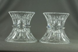 Vintage Royal Limited 24% Lead Crystal Slovenia Taper Votive Candlesticks - £16.50 GBP